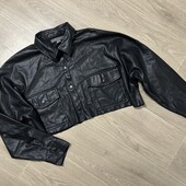 Шкіряна вкорочена сорочка, р.M/L