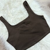Стильний коричневий топ, L