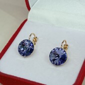 Великолепные серьги с кристаллами Swarovski.Позолота 585 пробы 18К.