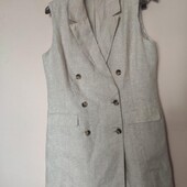 Льняний подовжений жилет р.л