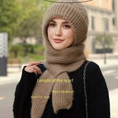 Зимова утеплена шапка шапка-шарф