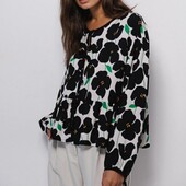 Блуза на щавязках квітковий прінт