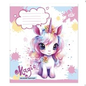 Зошит 7 шт на 12 аркушів у косу лінійку 2422 "Веселий єдинорiг"