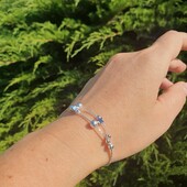 Двойной серебряный браслет Проба 925