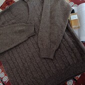 Mauro Sergio вовняний структурований пуловер в шоколадному кольорі