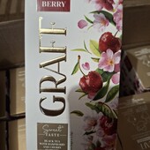 Чай Graff Cherry Berry Граф вишнева ягода чорний зі стевією та вишнею 20 пакетиків по 1,5г