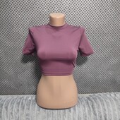 Симпатичная женская футболка- топ с оригинальной спинкой, р.S