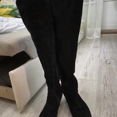 Ботфорти з натуральної замші і шкіри