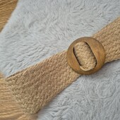 Натуральний, лльляний пояс з дерев'яною пряжкою✨