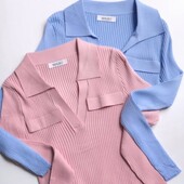 Поло в рубчик з комірчиком.