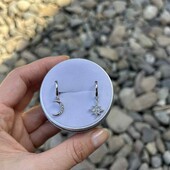 Срібні сережки зірка і півмісяць s925