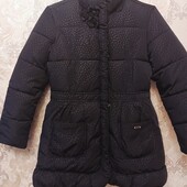 Тепле Пальто дівчинкі. т.синє в цяточку.стан нового