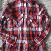 Новая фланелевая рубашка р 34,xs,s.