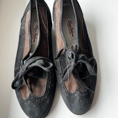 Hassia. Замшевые туфли ботинки оксфорды на танкетке , внутри натуральная кожа