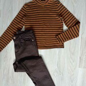 F&F & Bershka брендовый комплект одежды джинсы + гольф размер XS S