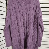 Marks and Spencer, M теплий бузковий светр об'ємної в'язки в коси