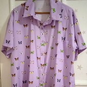Рубашка пижамная сиреневого цвета с бабочками, 64р.