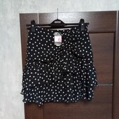 Розпродаж!!! Брендовая новая красивая шифоновая юбка в горошек р.34евро.