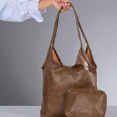 Сумка нова + косметичка чорна та коричнева