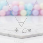 Срібний комплект Сережки і Кольє 45см