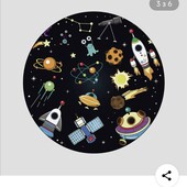 Круглий килим , тема космос D=145 см!