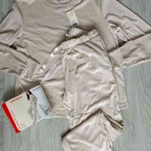 Esmara брендовый теплый велюровый домашний костюм цвет нюдовый размер М евро 40/42