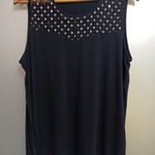 Блузка вискоза с ажурной вставкой