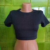 Чорний топ в рубчик Amisu. Розмір - XS, S.