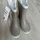 Lupilu брендовые резиновые сапожки на девочку цвет серый в принт размер 28