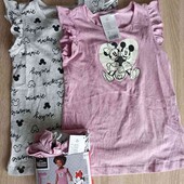 Disney брендовые новые хлопковые футболочки на девочку рост 122/128 см в лоте 2 шт.