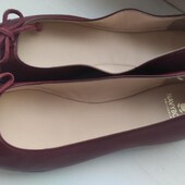 бордові балетки з бантом від швейцарського бренду Navyboot