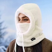 Капор шапка шапка-шарф балаклава зимняя женская шапка балаклава. Цвет белый