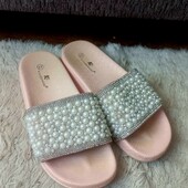 Шлепки с бусенками размер 37 стелька 23 см