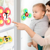 3 шт Игрушки-спиннеры на присоске для малышей