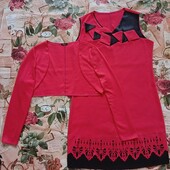 Костюм двійка в кольорі корал в хорошому стані, розмір 50