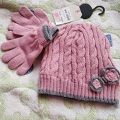 Набір шапка і перчатки для дівчинки 2-4 роки
