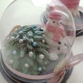 Зефірна композиція сніговичок з ялинкою