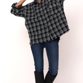 Тепленька сорочка оверсайз рукав фасон летучая мышь р.18/46