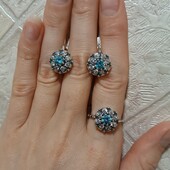 Шикарний срібний набір прикрас