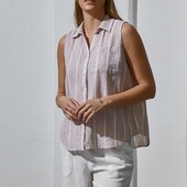 Сорочка вільного крою без рукавів льон +віскоза