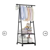 Пересувна підлогова вішалка для одягу Чорна