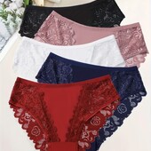 Лот-5шт! Набір дуже зручних трусиків з мереживом XXL