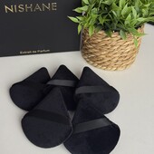 Новий набір із 5 шт. м’які пуфи для пудри, бейкінгу та макіяжу чорного кольору.