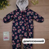 Дитячий теплий демісезонний комбінезон 3-6 міс tu осінній весняний для дівчинки комбез суцільний