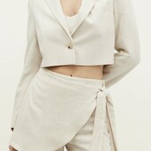 Стильний кроп піджак, віскоза і льон, S