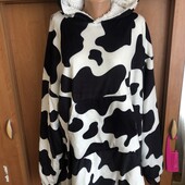 Меховушка, плюшева туника, кофта, худи, 2-3XL. слип, пижама, корова