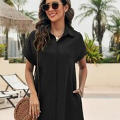 Платье- рубашка с короткими рукавами