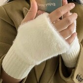 Мітенки рукавиці без пальців білого кольору