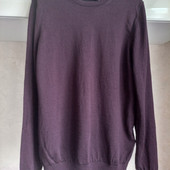 Вовняний брендовий баклажановий джемпер р.с