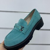 Лофери натуральна замша берюза